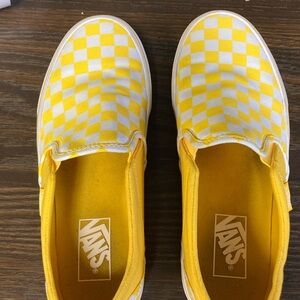 Women’s Yellow Checkered Slip-On ShoesVans